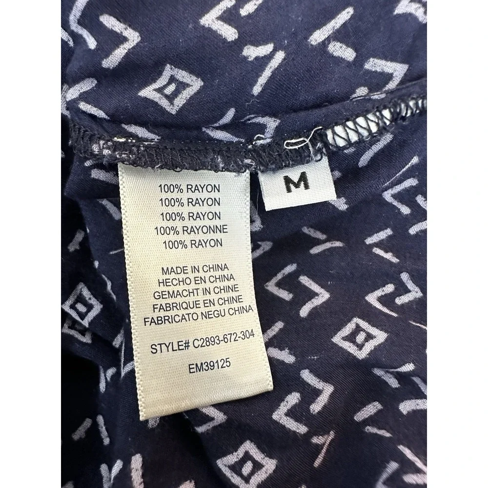 Cloth & Stone Button Up Top Womens Medium Blue Geometric Soft Lightweight Pocket - Picture 6 of 7